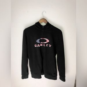 American flag black Oakley zip up hoodie small men